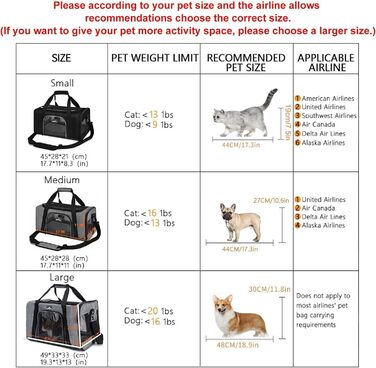 Сумка-переноска для собак та котів Wakytu, розширювана, складана, 900D Oxford, чорна (45x28x21 см)