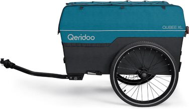 Qeridoo Qubee XL Petrol: Складаний вантажний причіп з об'ємом 220л та швидкою з'єднювальною рамою | Причіп для велосипеда & візок-валіза з повітряними шинами | Аксесуари для велосипеда | Велосипедний причіп
