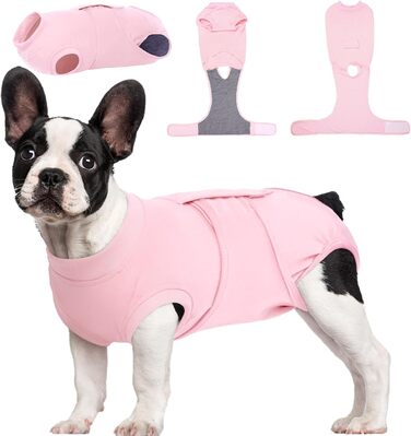 Тільце для собак після операції Kuoser: захист від лизання, дихаюча тканина, для собак після кастрації/стерилізації, рожевий, XS