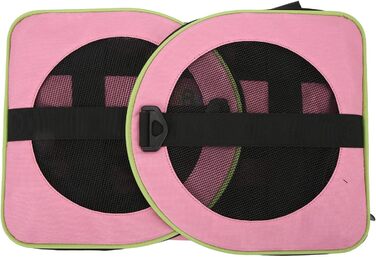 Сумка-переноска для тварин Cloimei Premium 600D Nylon, рожева, для подорожей, з вентиляцією, регульований ремінь