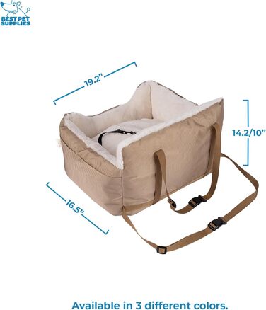 Підвищення для собак у машину, вантажівку, SUV. З м'яким плюшевим килимком та високими бортиками. Зміцнені ремені безпеки. Чорний. 53x50x35 см