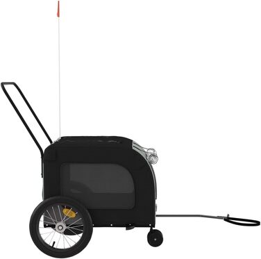 Причіп для велосипеда ZEYUAN для собак чорного та сірого кольорів, оксфордська тканина та метал, вантажний причіп, ручний візок, вантажний велосипедний причіп