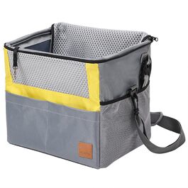 Корзина для велосипеда LLINthy для собак та котів, переноска для тварин на плечі з сіткою, блискавкою та 4 кишенями для подорожей