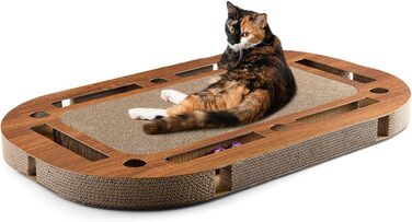 CanadianCat Company XXL ігровий майданчик для котів 85x54x5,8 см, інтерактивна когтеточка з картону в дерев’яному стилі
