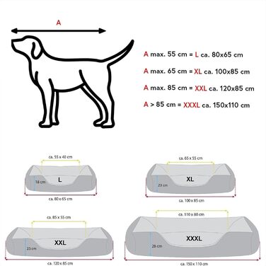 Ліжко для собак BedDog MAX XXL, знімний і праний чохол, бежеве, для великих собак
