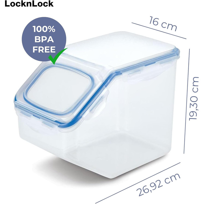 LocknLock контейнер для зберігання продуктів з кришкою-засувкою, 12 л, 35 x 23 x 27 см