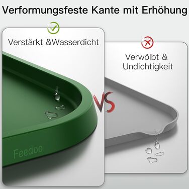 Підкладка під миску для котів та собак, силіконова, зелена, з високим бортиком