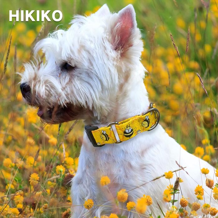 Нашийник для собак Hikiko Martingale, класичний, для малих, середніх та великих собак, міцний, надійний, розмір L (Жовта бджола, Small)