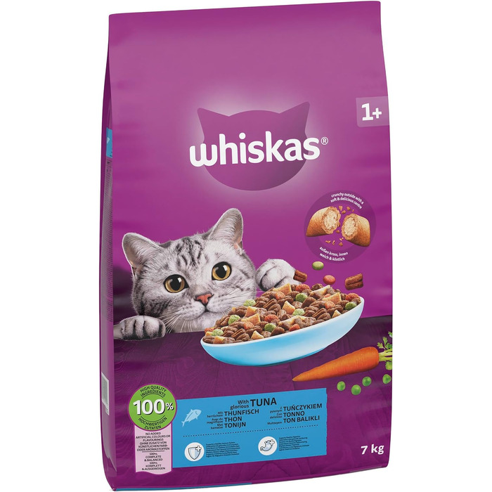 Сухий корм для дорослих котів Whiskas з тунцем, 7 кг