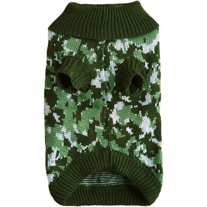 Світшот для собак Jecikelon, камуфляж, з коміром-стійкою, теплий, для маленьких собак та котів, розмір L, зелений