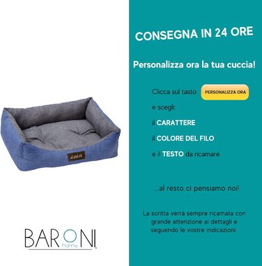 Baroni Home Лежанка для собак та котів, розмір S, з тканини, м'яка, зручна, для дому (45x60 см, сірий та блакитний)