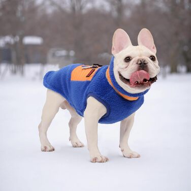 Зимова куртка для собак FeiaX Ware з флісу, тепла жилетка для собак, одяг для собак, жилетка для цуценят для маленьких та середніх собак (Блакитний, XXL)