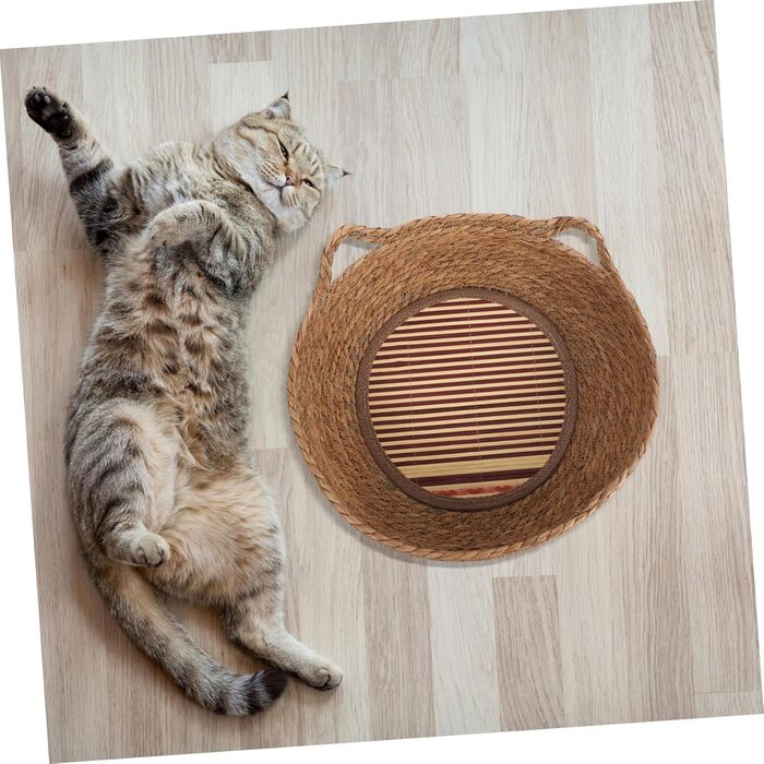 Гніздо для котів у печері: ручне плетене ліжко для домашніх тварин з морської трави. Підходить для кошенят та маленьких собак. Кругле внутрішнє ліжко-корзинка, естетичне ліжко для комфорту цілий рік.
