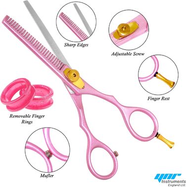 Професійний набір перукарських ножиць YNR (5,5 дюймів) – ножиці для стрижки та вирівнювання, гребінець, чохол. Підходить для чоловіків, жінок, дітей та дорослих.