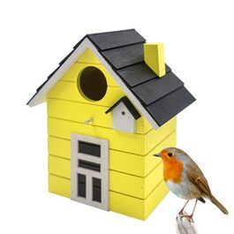Пташник Vogelhaus No.64 для малих птахів (мезені, зяблики, чижики) - для дому та саду, різні кольори (темний жовтий)