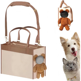 Сучасна сумка-переноска для собак, штучна шкіра, практична переноска для малих та середніх собак та котів, сумка для цуценят, стильна сумка-переноска для прогулянок та подорожей