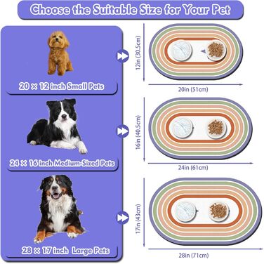 Підстилка для миски для собак та котів METEOROCK, 71x43 см, вбираюча, легко миється, фіолетовий зірка