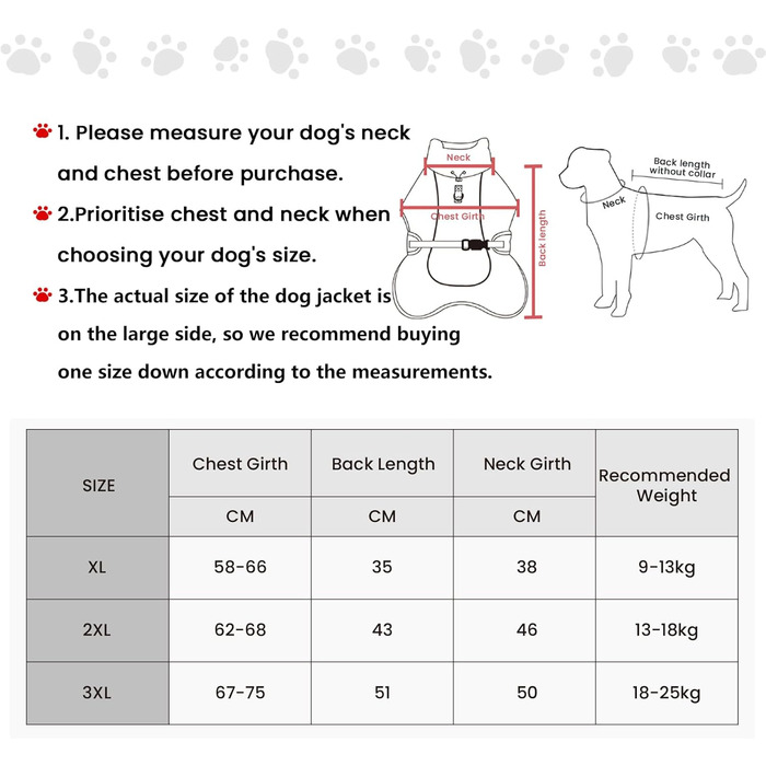 Тепла куртка для собак на зиму, чорна, з відбиваючими смужками, 3XL