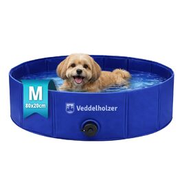 Складаний басейн для собак Veddelholzer (M), 80 x 20 см, протиковзкий та міцний, для gardens та балконів, швидке встановлення