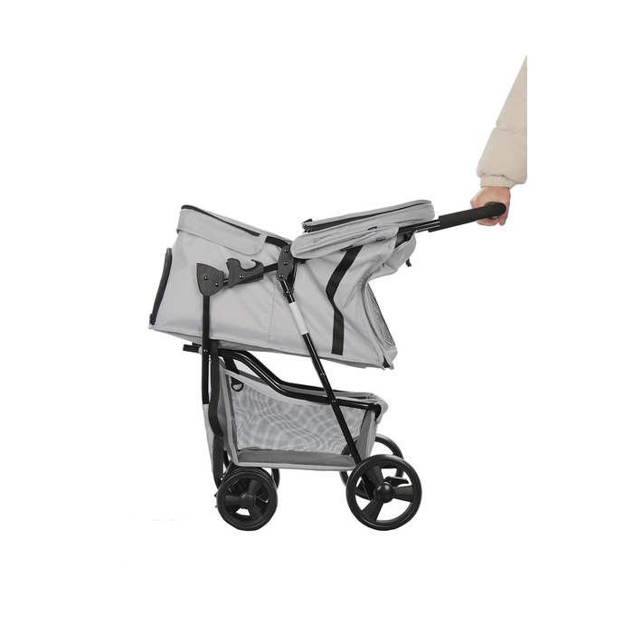 Візок для собак Сенна сірий, зручний для прогулянок