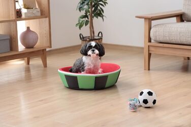 Килимок для тварин Iris Ohyama, корзина-подушка, миючий, з бортиком, L40 x B69 x H12 см, антиковзаюча, PCB-20P, для собак, у стилі кавуна, літній