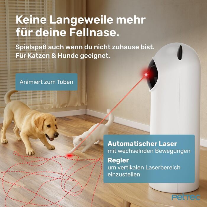 Автоматичний лазерний вказівник для котів PetTec® - інтерактивна іграшка для котів, 24/7 зайнятість