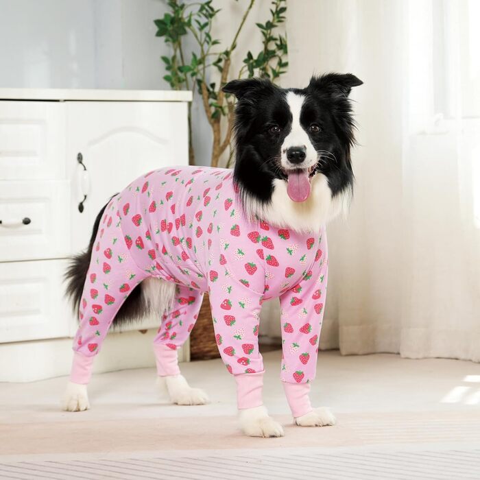 Захисний боді для собак після операції: для сук та кобелів, дихаючий, з захистом рани, альтернатива E-Collar, розмір XXL, колір полуниця