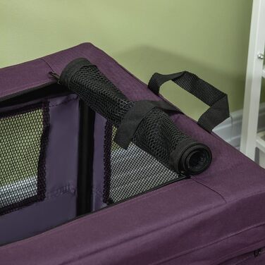 Транспортувальна переноска для котів та собак PawHut 80 см, фіолетовий колір, S