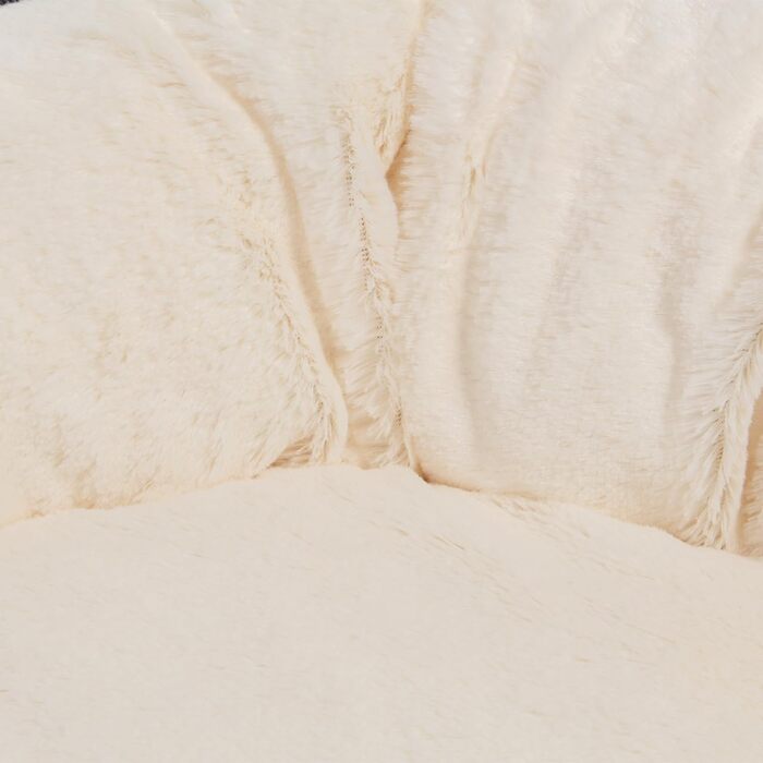 Квіткове ліжко для котів Wallace & Jones Cameron - овальне, м'яке, антиковзне, антрацит-бежеве, розмір S, 55 x 45 x 17 см