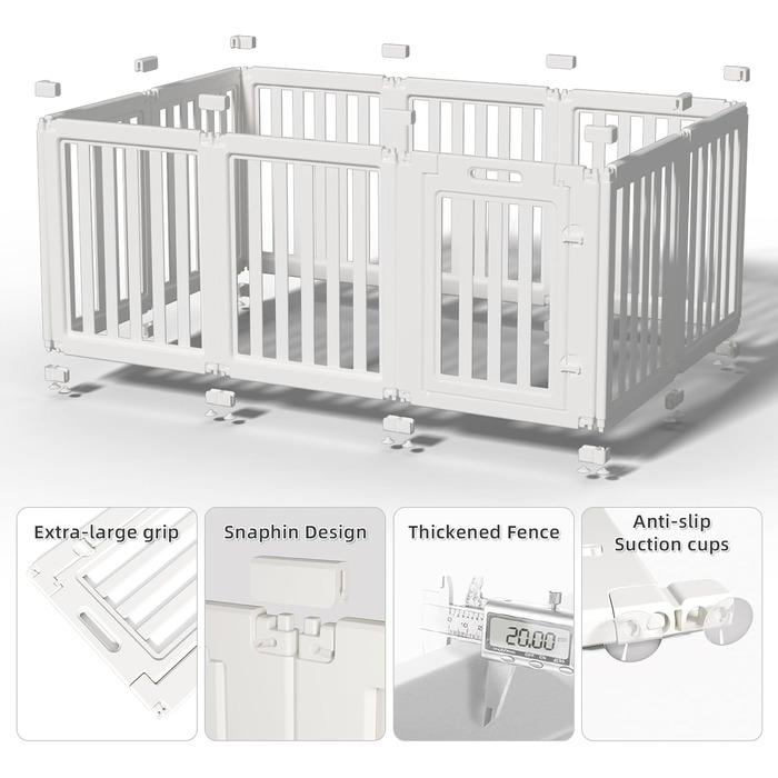 Клітка для собак LoveTail з прозорими стінками, біла, 77 см, 30.5 см, для внутрішнього та зовнішнього використання