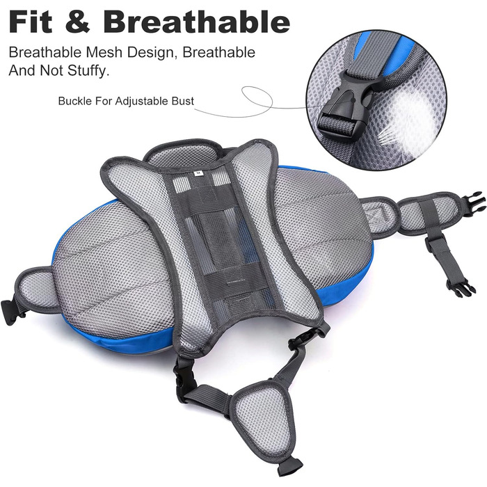 PETCUTE Рюкзак-переноска для собак середніх та великих порід, регульований, для подорожей, прогулянок, тренувань, з ручкою, синій