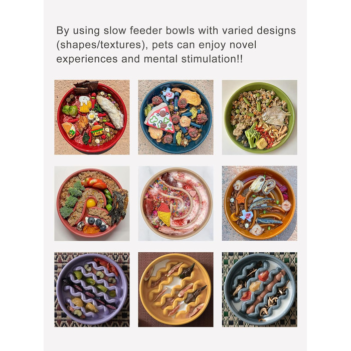 Миска для собак Slow Feeder з кераміки з антиковзним силіконовим краєм - миска-лабіринт для запобігання здуття та ожиріння (Apricot-S) Small Waves-Apricot