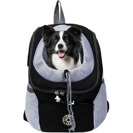 Переносний дихаючий рюкзак для собак та котів, регульований транспортний рюкзак з вікном (Чорний, M)