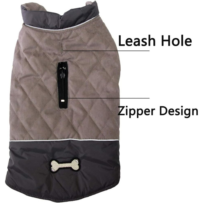 Водонепроникний теплий жилет для цуценят та маленьких собак, бавовна, сірий, XS (1 шт.)