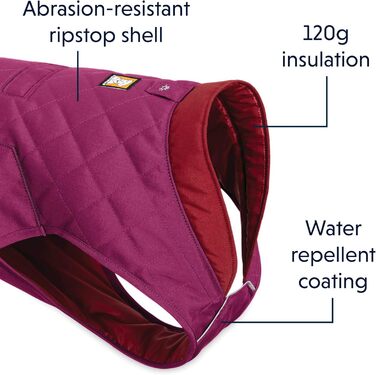 RUFFWEAR Stumptown Jacket - теплий та зносостійкий дощовик для собак, фіолетовий, XXS