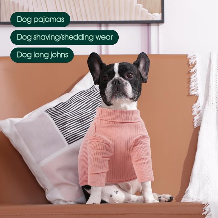 Теплий зимовий одяг для собак Kuoser: светр-піжама з довгими рукавами (XS, Рожевий)
