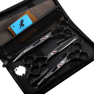 Набір професійних ножиць для грумінгу тварин Drachengriff: ножиці для собак та котів, витончені ножиці, розріджувачі, гребінець