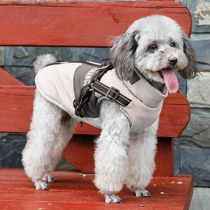 Зимові куртки для собак, теплі та водонепроникні, з світловідбиваючими елементами, жилет для цуценят та собак середніх та великих розмірів XXL, білий