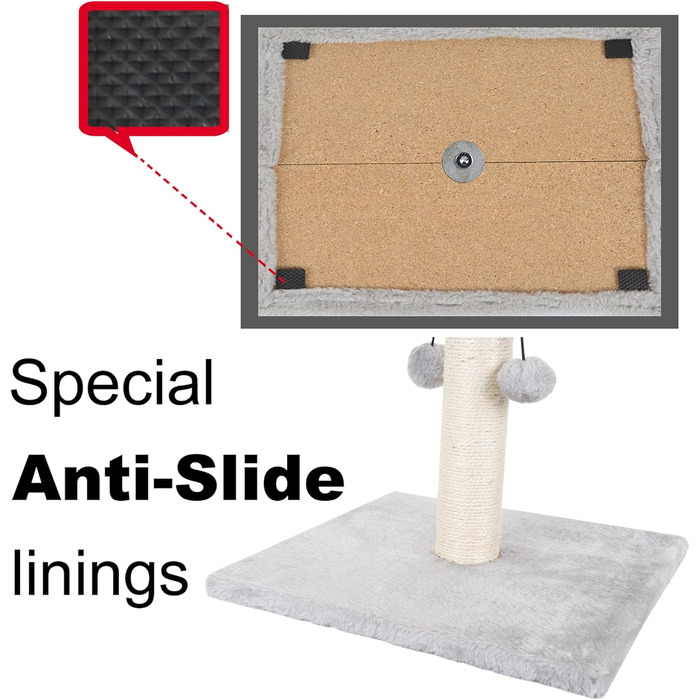 Дім-кігтеточка для великих котів Dimaka, 86 см, з іграшкою, сірий колір