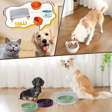 Підвищена стійка для великих мисок для собак - годівниця для середніх та великих собак - для мисок діаметром до 20,2 см - сірого кольору (миска не входить до комплекту) Large сірий