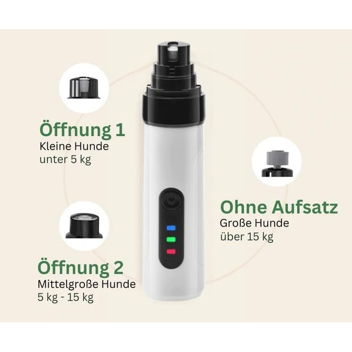 KELENO TrimNox Pro: Тихий триммер для собак - професійний електричний триммер для догляду за кігтями. Підходить для малих, середніх та великих собак. Білий.