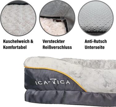 Розкішне ортопедичне ліжко для собак з віскоеластичною матрацом, велике, середні породи, знімний чохол