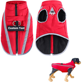 Тепла куртка для собак, зимовий одяг з іменем та номером телефону, світловідбиваюча, водонепроникна, вітронепроникна, флісова куртка для собак