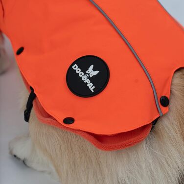 Водонепроникний дощовик для собак з винімним флісовим підкладкою, розмір L, помаранчевий