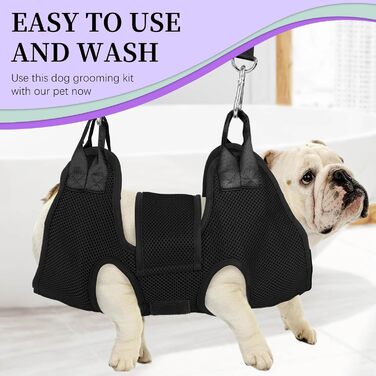 Гамак для собак PatiencET для дрібних порід, зручний для стрижки нігтів, чорний, розмір S