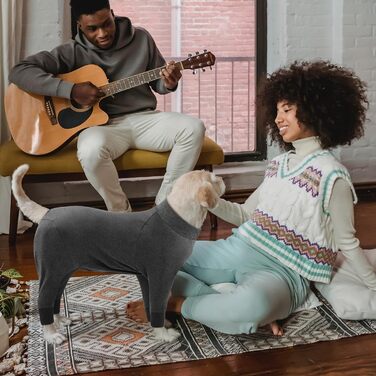 Комбінезон для собак, захисний одяг після операції, захист ран, з довгим рукавом, одяг для відновлення, піжама для домашніх тварин, альтернатива комірцю E, сірий, розмір S