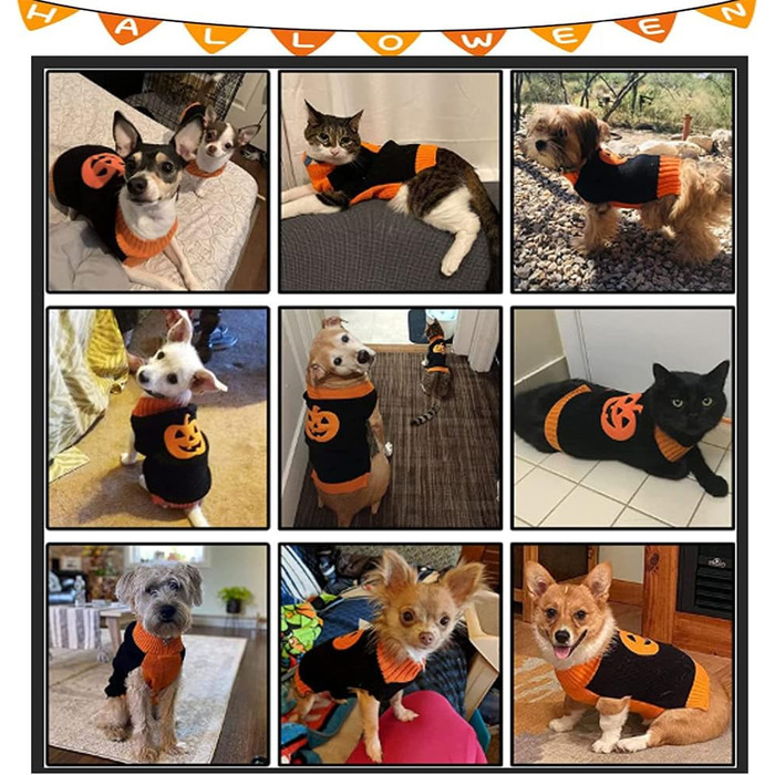 Пуловер для собак на Хелловін з гарбузом, костюм для домашніх тварин, модна футболка для собак та котів, подарунок для цуценят, розмір XXL