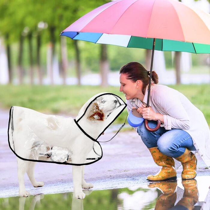 Дощовик для собак PETCUTE, чорний, PVC, з капюшоном, для середніх та великих собак (S)