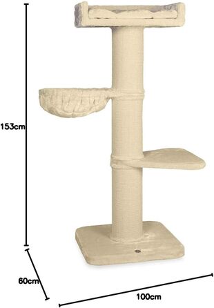 Котячий драпак CanadianCat Waterton XXL для великих котів, кремовий, 60x100x153 см