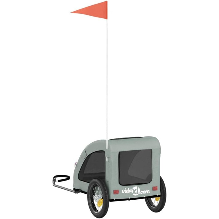 SECOLI Причіп для собак, візок для собак, бугі для собак з відбивачем. Причіп для велосипеда для собак до 30 кг, сірий, 124 x 53 x 53 см